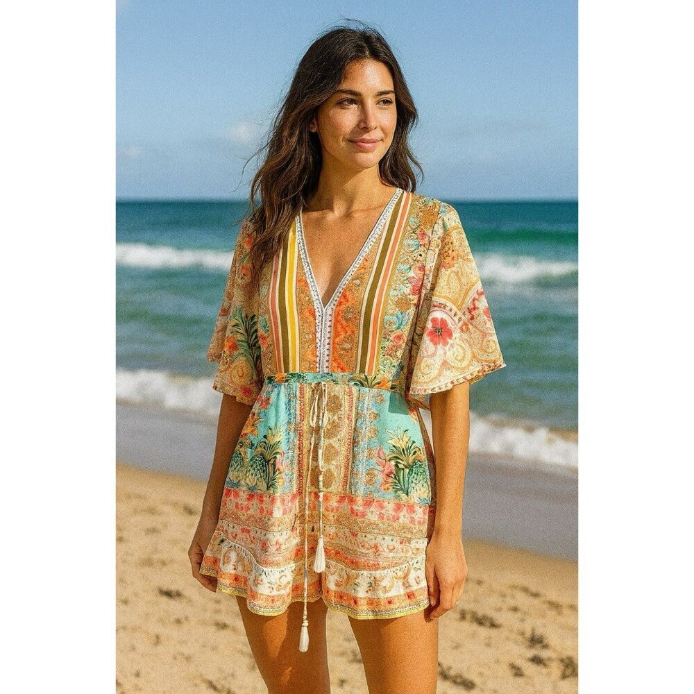 California Moonrise Boho Flowy Dress Medium